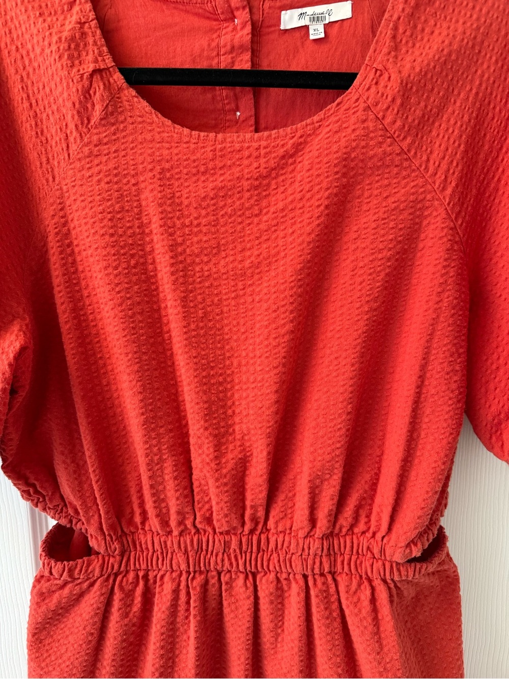 Madewell Rust Open Back Mini Dress Tiered Skirt XL - Picture 5 of 12